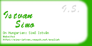 istvan simo business card